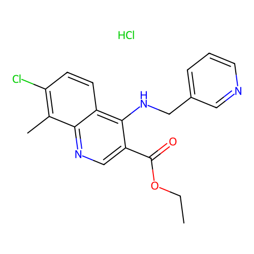 Ethyl 7-chloro-8-methyl-4-(pyridin-3-ylmethylamino)quinoline-3-carboxylate Hydrochloride structure