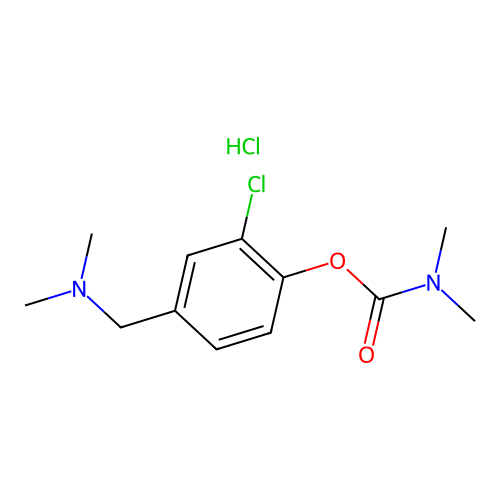 2-Chloro-4-((dimethylamino)methyl)phenyl dimethylcarbamate hydrochloride structure