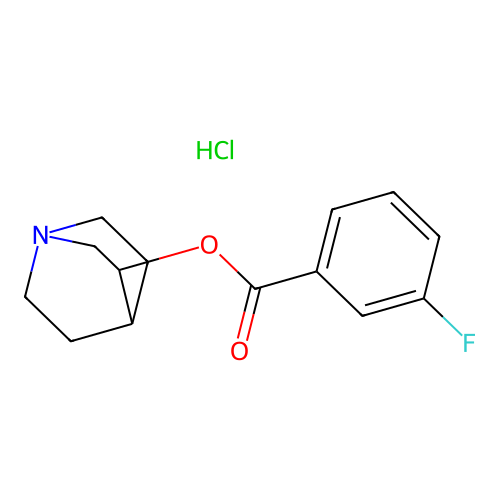 Quinuclidin-3-yl 3-fluorobenzoate hydrochloride structure