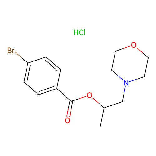 1-Morpholinopropan-2-yl 4-bromobenzoate hydrochloride structure