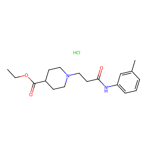 Ethyl 1-(3-oxo-3-(m-tolylamino)propyl)piperidine-4-carboxylate hydrochloride structure