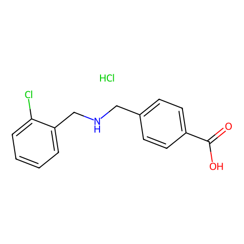 4-(((2-Chlorobenzyl)amino)methyl)benzoic acid hydrochloride structure