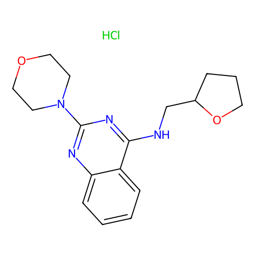2-morpholino-N-((tetrahydrofuran-2-yl)methyl)quinazolin-4-amine hydrochloride structure