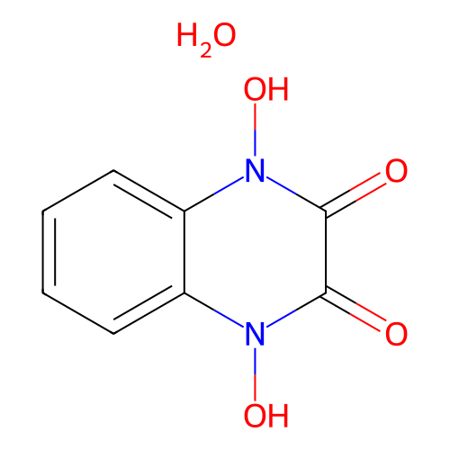 1,4-dihydroxyquinoxaline-2,3(1H,4H)-dione hydrate structure