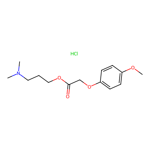 3-(Dimethylamino)propyl 2-(4-methoxyphenoxy)acetate hydrochloride structure