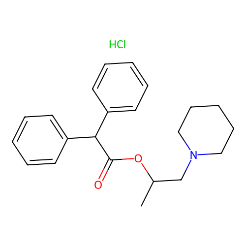 1-(Piperidin-1-yl)propan-2-yl 2,2-diphenylacetate hydrochloride structure