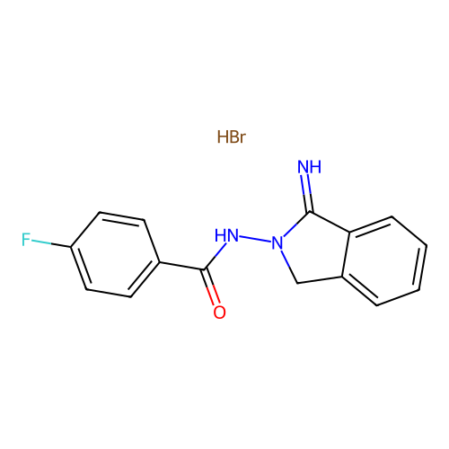 2-[(4-Fluorobenzoyl)amino]-1-isoindoliniminium bromide structure