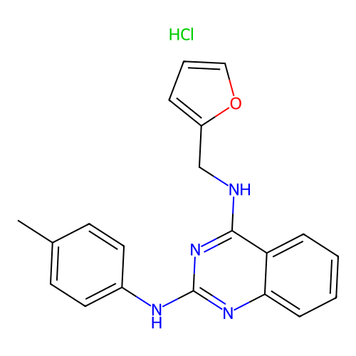 N4-(furan-2-ylmethyl)-N2-(p-tolyl)quinazoline-2,4-diamine hydrochloride structure