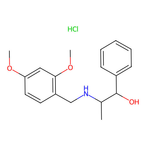 2-((2,4-Dimethoxybenzyl)amino)-1-phenylpropan-1-ol hydrochloride structure