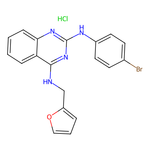 N2-(4-Bromophenyl)-N4-(furan-2-ylmethyl)quinazoline-2,4-diamine hydrochloride structure
