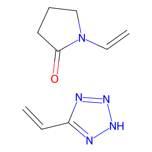 1-ethenylpyrrolidin-2-one;5-ethenyl-2H-tetrazole structure