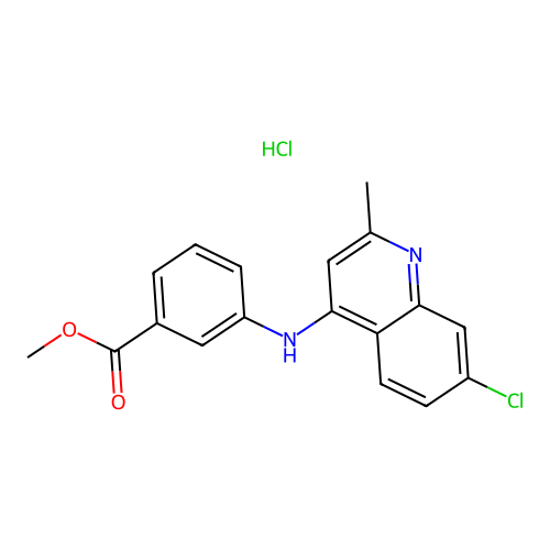 Methyl 3-[(7-chloro-2-methylquinolin-4-yl)amino]benzoate;hydrochloride structure