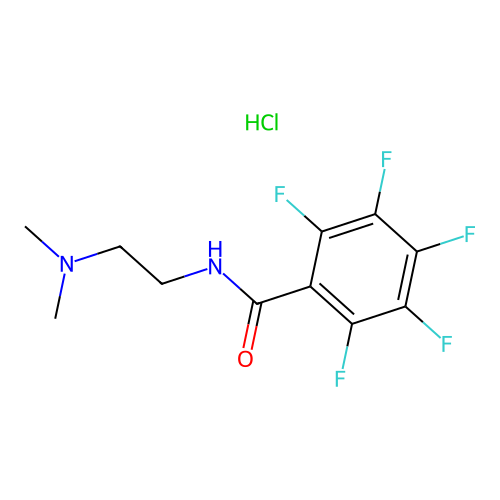 N-(2-(dimethylamino)ethyl)-2,3,4,5,6-pentafluorobenzamide hydrochloride structure