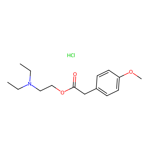 2-(Diethylamino)ethyl 2-(4-methoxyphenyl)acetate hydrochloride structure