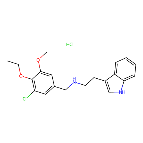 N-(3-chloro-4-ethoxy-5-methoxybenzyl)-2-(1H-indol-3-yl)ethanamine hydrochloride structure