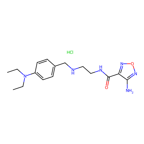 4-amino-N-(2-((4-(diethylamino)benzyl)amino)ethyl)-1,2,5-oxadiazole-3-carboxamide hydrochloride structure