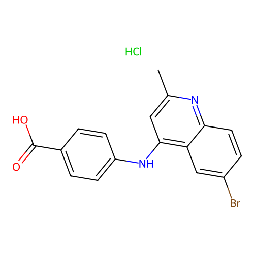 4-((6-Bromo-2-methylquinolin-4-yl)amino)benzoic acid hydrochloride structure