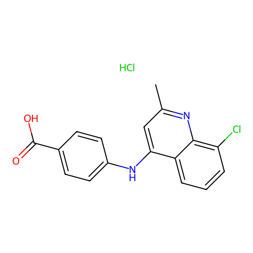 4-((8-Chloro-2-methylquinolin-4-yl)amino)benzoic acid hydrochloride structure