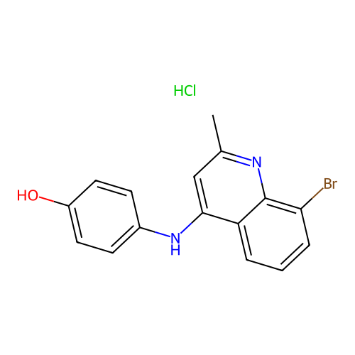 4-((8-Bromo-2-methylquinolin-4-yl)amino)phenol hydrochloride structure
