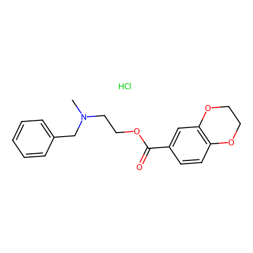 2-(benzyl(methyl)amino)ethyl 2,3-dihydrobenzo[b][1,4]dioxine-6-carboxylate hydrochloride structure