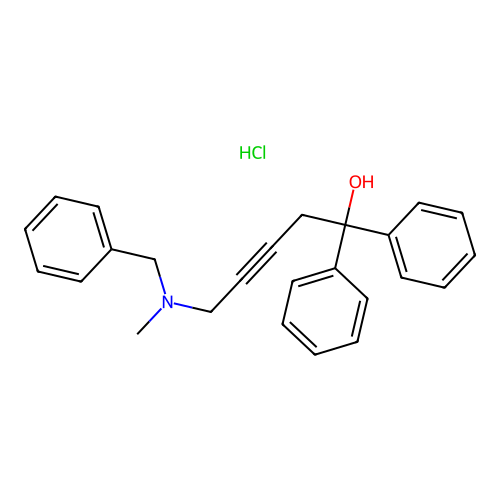 5-(Benzyl(methyl)amino)-1,1-diphenylpent-3-yn-1-ol hydrochloride structure
