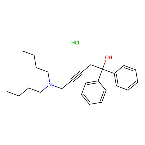 5-(Dibutylamino)-1,1-diphenylpent-3-yn-1-ol hydrochloride structure