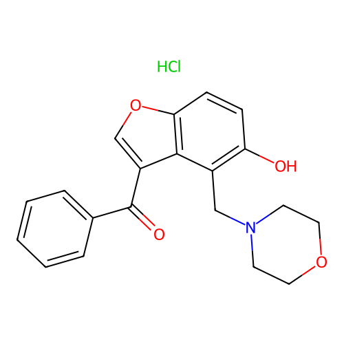 (5-Hydroxy-4-(morpholinomethyl)benzofuran-3-yl)(phenyl)methanone hydrochloride structure