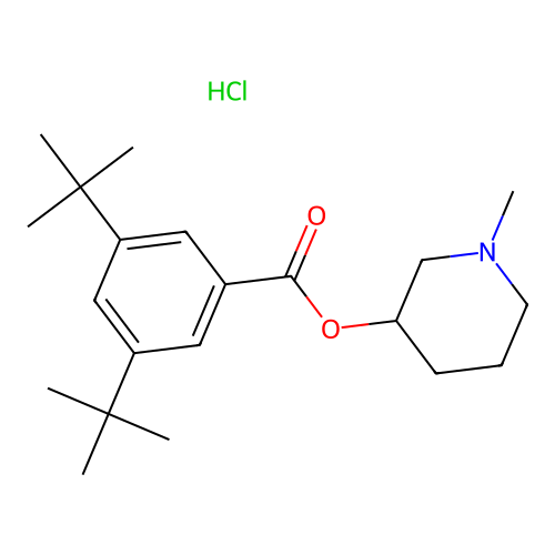 1-Methylpiperidin-3-YL 3,5-DI-tert-butylbenzoate hydrochloride structure