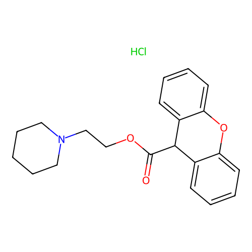 2-(Piperidin-1-YL)ethyl 9H-xanthene-9-carboxylate hydrochloride structure