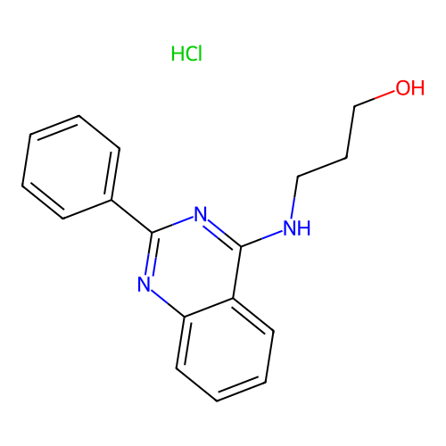3-((2-Phenylquinazolin-4-yl)amino)propan-1-ol hydrochloride structure