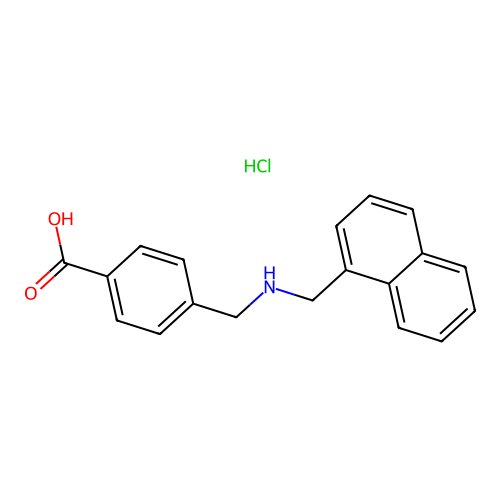 4-(((Naphthalen-1-ylmethyl)amino)methyl)benzoic acid hydrochloride structure