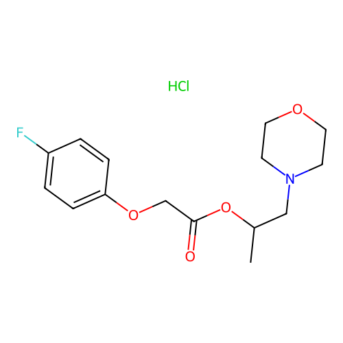 1-Morpholinopropan-2-yl 2-(4-fluorophenoxy)acetate hydrochloride structure