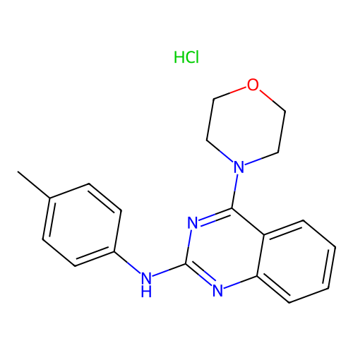 4-morpholino-N-(p-tolyl)quinazolin-2-amine hydrochloride structure