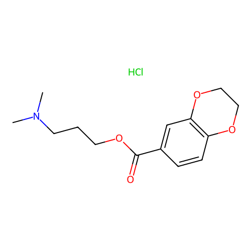 3-(dimethylamino)propyl 2,3-dihydro-1,4-benzodioxine-6-carboxylate hydrochloride structure