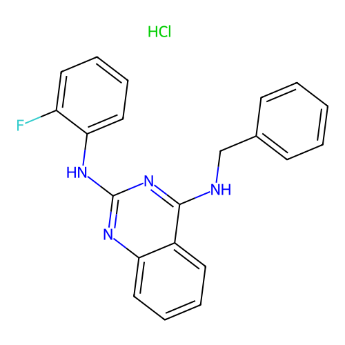 N4-Benzyl-N2-(2-fluorophenyl)quinazoline-2,4-diamine hydrochloride structure
