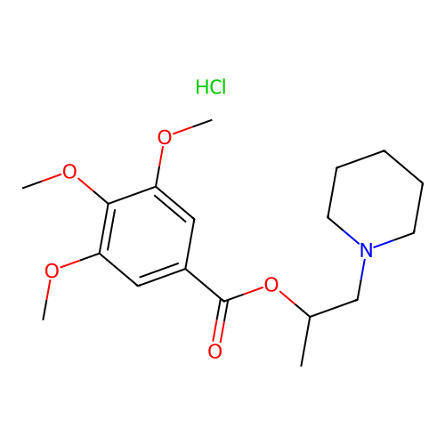 3,4,5-Trimethoxy-benzoic acid 1-methyl-2-piperidin-1-yl-ethyl ester structure