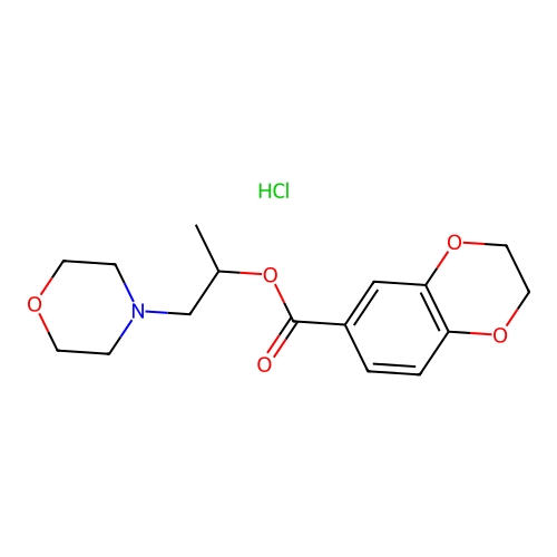 1-morpholin-4-ylpropan-2-yl 2,3-dihydro-1,4-benzodioxine-6-carboxylate hydrochloride structure