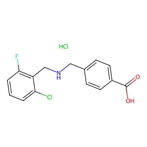 4-(((2-Chloro-6-fluorobenzyl)amino)methyl)benzoic acid hydrochloride structure