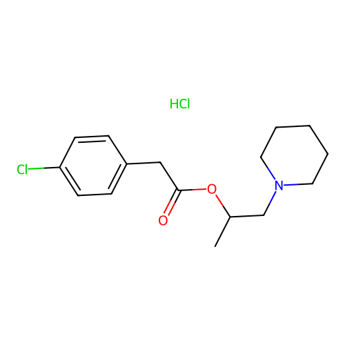 1-(Piperidin-1-YL)propan-2-YL 2-(4-chlorophenyl)acetate hydrochloride structure
