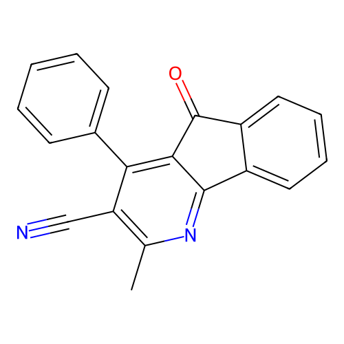 2-Methyl-5-oxo-4-phenyl-5H-indeno[1,2-b]pyridine-3-carbonitrile structure