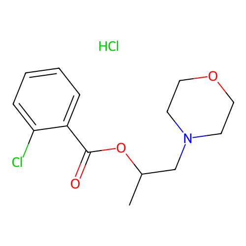 1-Morpholinopropan-2-yl 2-chlorobenzoate hydrochloride structure