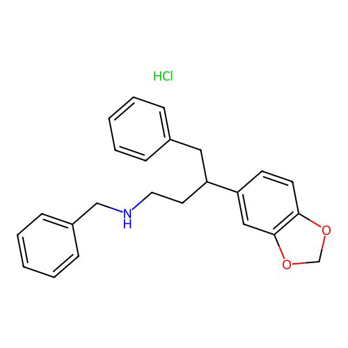 3-(benzo[d][1,3]dioxol-5-yl)-N-benzyl-4-phenylbutan-1-amine hydrochloride structure