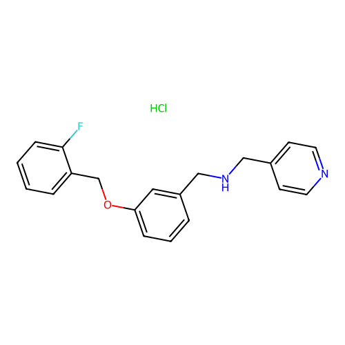 N-(3-((2-fluorobenzyl)oxy)benzyl)-1-(pyridin-4-yl)methanamine hydrochloride structure