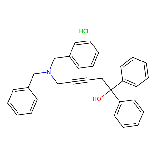 5-(Dibenzylamino)-1,1-diphenylpent-3-yn-1-ol hydrochloride structure