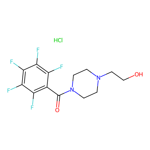 (4-(2-Hydroxyethyl)piperazin-1-yl)(perfluorophenyl)methanone hydrochloride structure