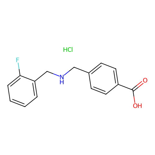 4-(((2-Fluorobenzyl)amino)methyl)benzoic acid hydrochloride structure