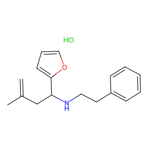 1-(furan-2-yl)-3-methyl-N-phenethylbut-3-en-1-amine hydrochloride structure