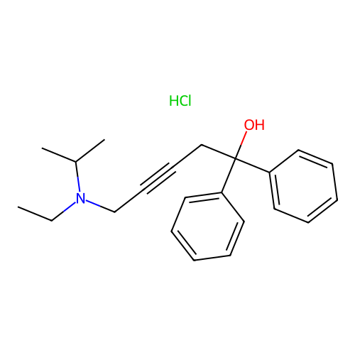 5-[Ethyl(isopropyl)amino]-1,1-diphenyl-3-pentyn-1-ol hydrochloride structure