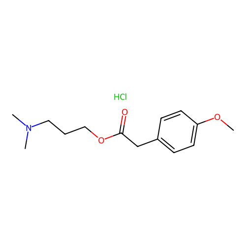 3-(Dimethylamino)propyl 2-(4-methoxyphenyl)acetate hydrochloride structure