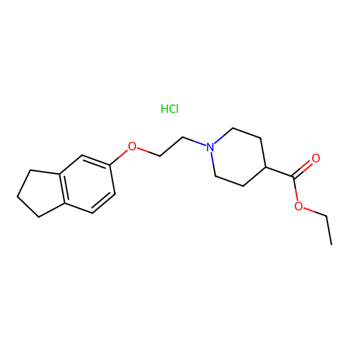 Ethyl 1-[2-(2,3-dihydro-1H-inden-5-yloxy)ethyl]piperidine-4-carboxylate Hydrochloride structure